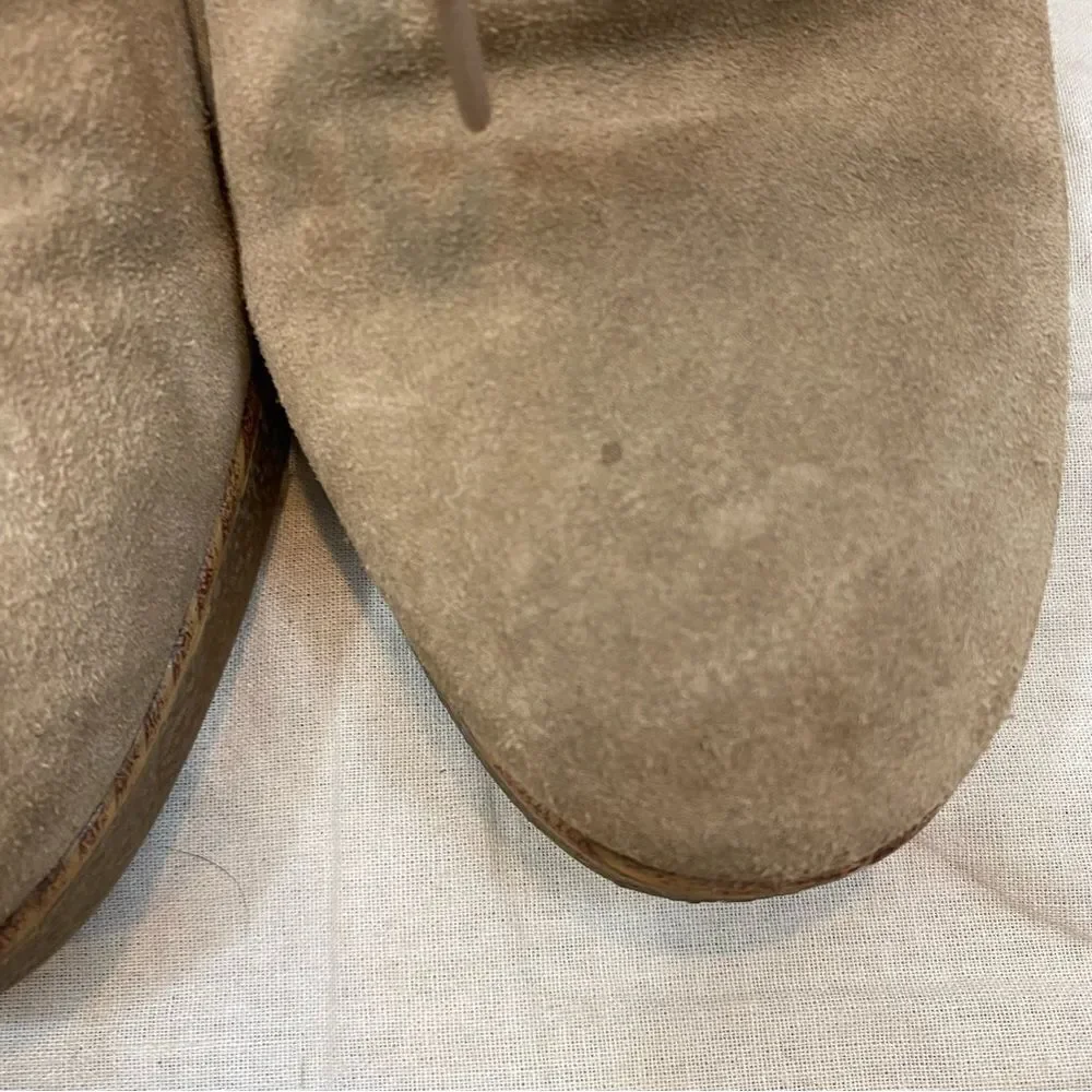 Lucky Brand Jaemma‎ Tan Suede Leather Wedge Ankle Boots Size 8